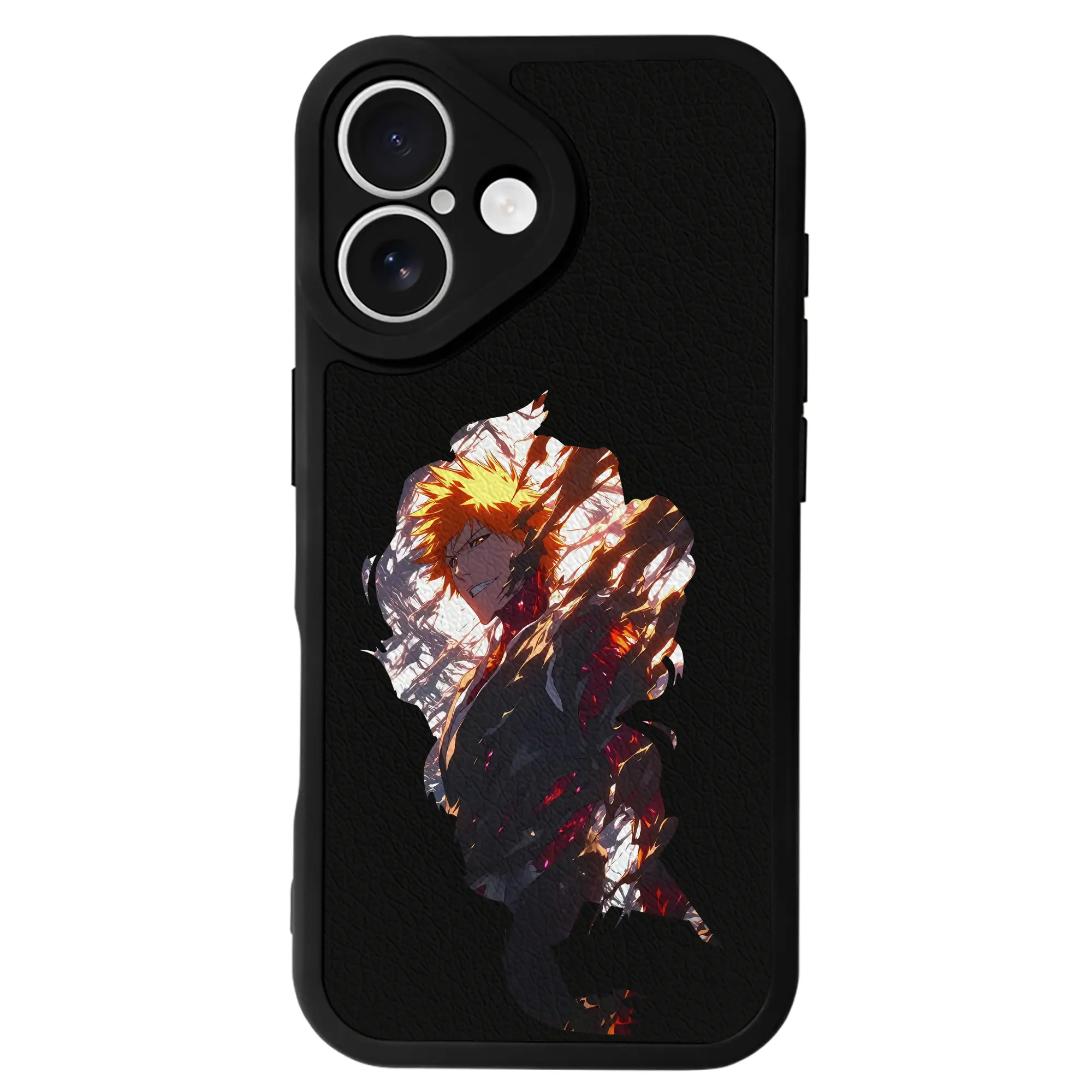 ブリーチ グッズ 黒崎 一護 - IPhone 16シリーズ対応 ・ シリコンスマホケース ・ レザー調 ・ 高精度フィット ・ 耐衝撃 ・ ワイヤレス充電対応 ・ 精密カット